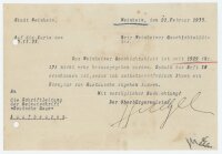 Joseph Huegel - Brief - 21. Februar 1933