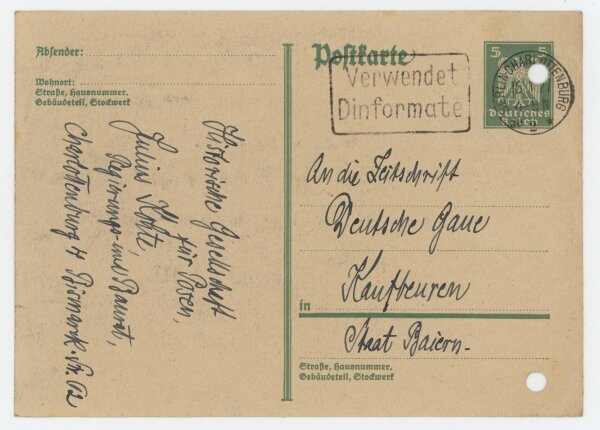 Julius Kohte - Brief - 15. Januar 1927