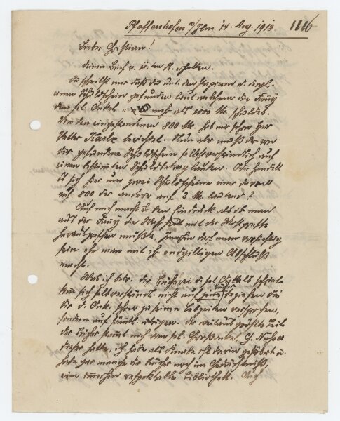 Joseph Hipp - Brief - 14. August 1913