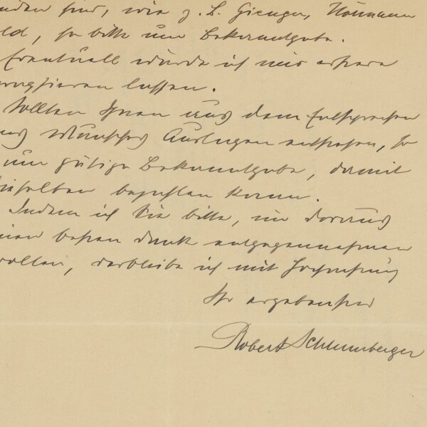 Robert Schlumberger von Goldeck - Brief - 4. September 1924