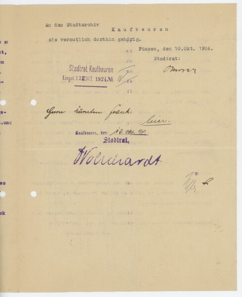 Robert Schlumberger von Goldeck - Brief - 5. September 1924