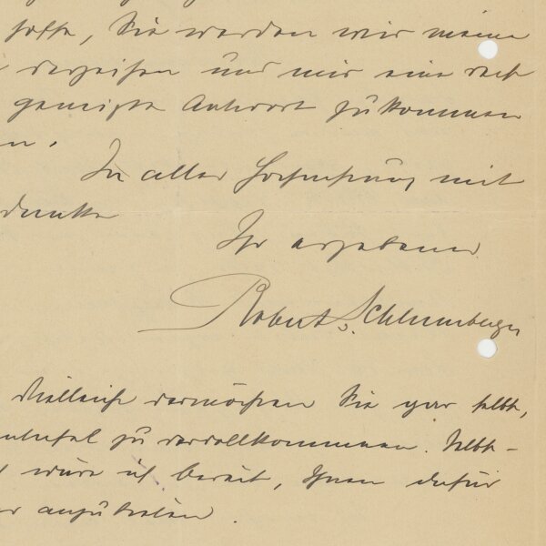 Robert Schlumberger von Goldeck - Brief - 30. August 1924