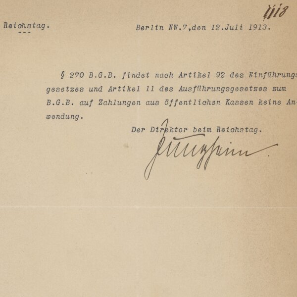 Bernhard Jungheim - Brief - 12. Juli 1913