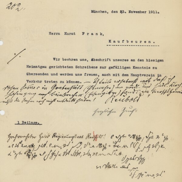 Landesausschuss für Naturpflege - Brief - 23. November 1911