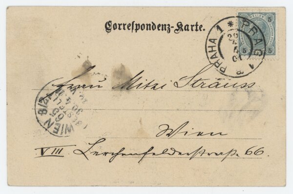 Johann III. Strauss - Postkarte - 29.April 1901