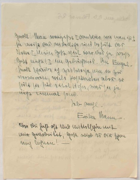 Erika Mann - Brief - 20. Februar 1925