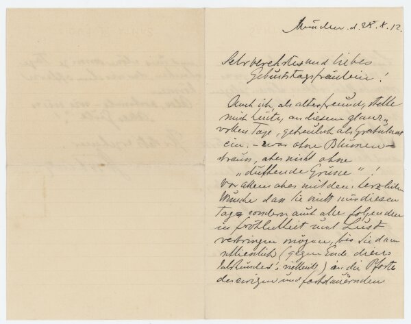 Fritz Strobentz - Brief - 28. August 1912