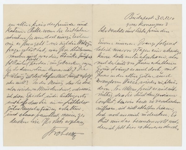 Fritz Strobentz - Brief - 30. Dezember 1910