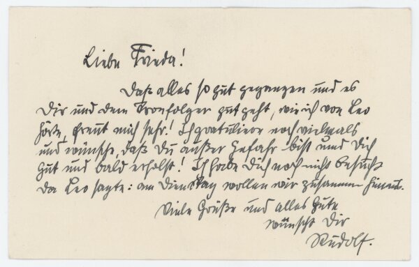 Rudolf Pötzelberger - Glückwunschkarte - 11. Mai 1915