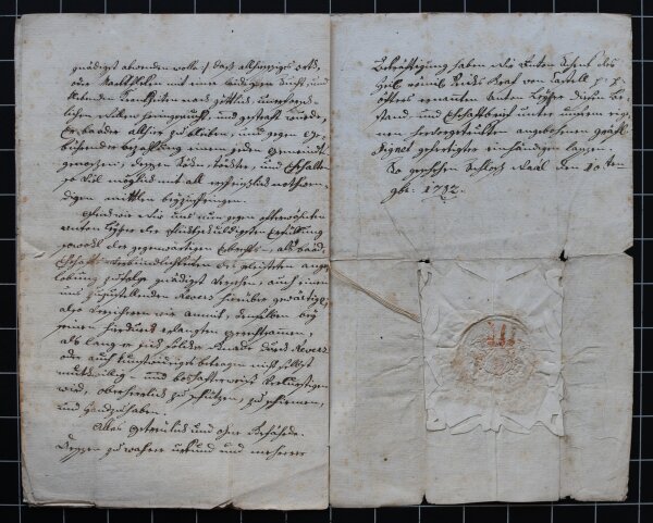 Anton Schenk von Castell - Bestandbrief - 10. Februar 1782
