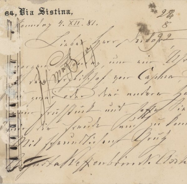 Augusta Keffenbrink-Ascheraden - Karte - 4. Dezember 1881