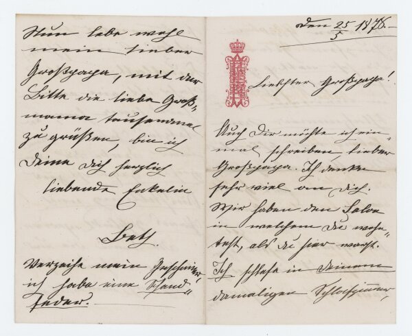 Elisabeth von Sachsen-Altenburg - Brief - 25. Mai 1878
