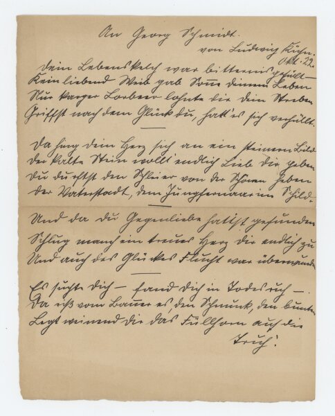 Ludwig Kühn - Gedicht/ Nachruf - Oktober 1922