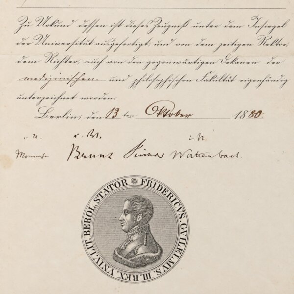 Rudolf Virchow - Abgangszeugnis - 13. Oktober 1880