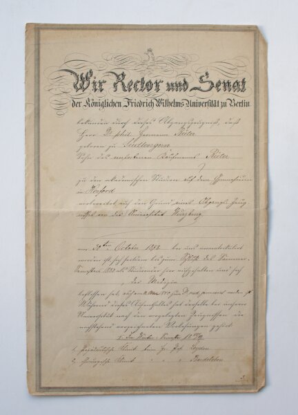 Rudolf Virchow - Abgangszeugnis - 13. Oktober 1880