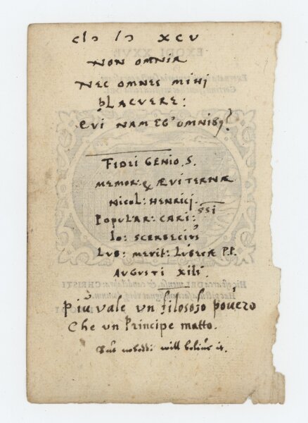 Nikolaus Henricus - Erinnerung/ Nachruf - um 1579