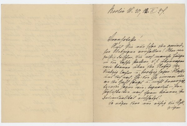 Bertha Wegner-Zell - Brief - Februar 1927