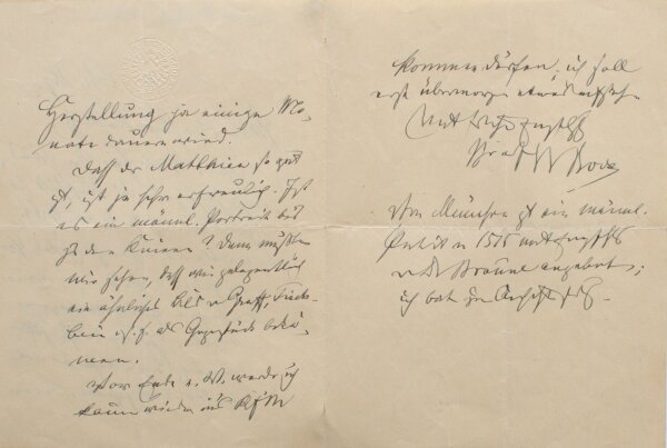 Wilhelm von Bode - Brief Wilhelm von Bode an Eduard Plietzsch 1910 - Handschrift