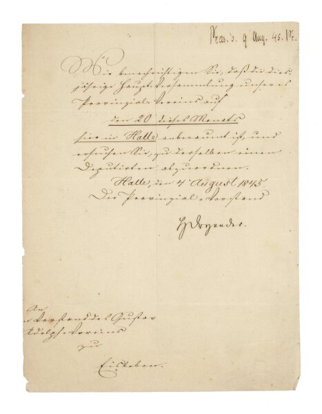 Hermann Ludwig Dryander - Autograph Theologe Hermann Dryander - Handschrift - 1845