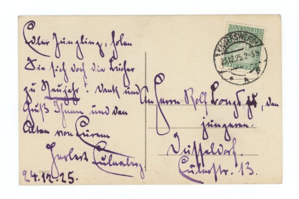 Herbert Eulenberg - Autograph Dichter Herbert Eulenberg - Handschrift - 1925
