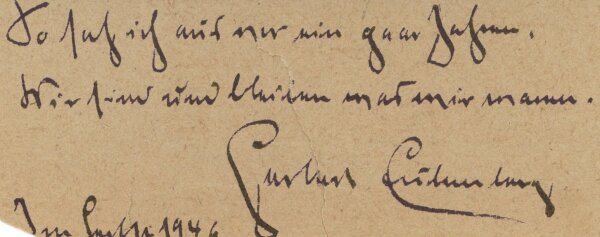 Herbert Eulenberg - Autograph Dichter Herbert Eulenberg - Handschrift - 1946