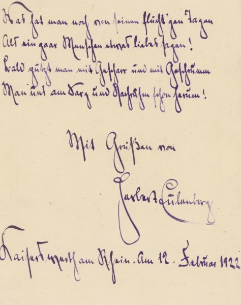 Herbert Eulenberg - Autograph Dichter Herbert Eulenberg - Handschrift - 1922
