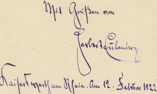 Herbert Eulenberg - Autograph Dichter Herbert Eulenberg - Handschrift - 1922