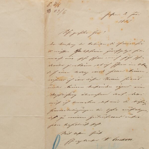 Wilhelm Oncken - Autograph Historiker Wilhelm Oncken - Handschrift - 1877