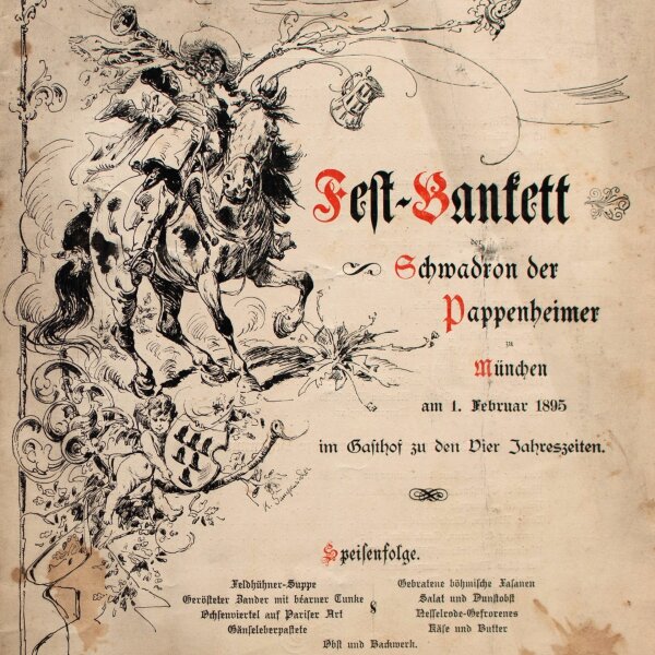 Schwadron der Pappenheimer - Schwadron der Pappenheimer Menükarte Festbankett - Druck - 1895