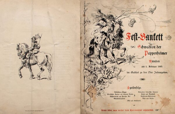 Schwadron der Pappenheimer - Schwadron der Pappenheimer Menükarte Festbankett - Druck - 1895