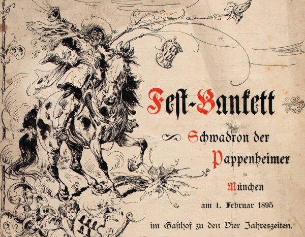 Schwadron der Pappenheimer - Schwadron der Pappenheimer Menükarte Festbankett - Druck - 1895