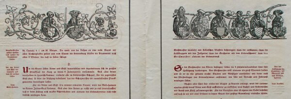 Hoher Harbni-Orden - Harbni-Orden Festordnung 42. Stiftungsfest - Radierung und Druckschrift - 1892