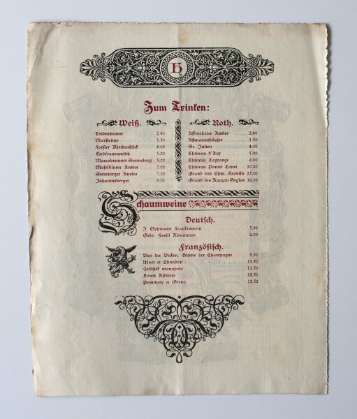 Hoher Harbni-Orden - Harbni-Orden Festordnung 42. Stiftungsfest - Radierung und Druckschrift - 1892
