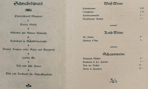 Hoher Harbni-Orden - Harbni-Orden Menükarte 50. Stiftungsfest - Farbholzschnitt, Bleistift und Druckschrift - 1900