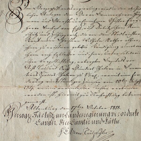 Johann Heinrich Joachim Gustav Bachoff von Echt - Kündigung Erblaß Bachoff von Echt - Handschrift - 1818