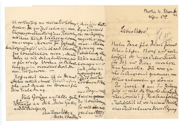 Max Schüller - Konvolut Briefe Chirurg Max Schüller - Handschrift - 1895-1902