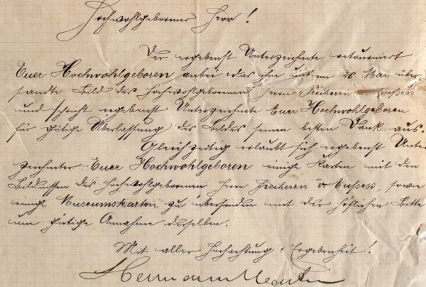 Hermann Martin - Brief Hermann Martin Kunstverlagsanstalt - Handschrift - 1902