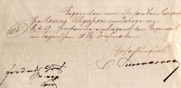 Carl Schwarzmann - Brief Bankier Carl Schwarzmann Straßburg - Handschrift - 1895