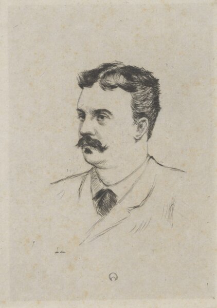 Ladislas Loevy - Guy de Maupassant - Kaltnadelradierung - Um 1900