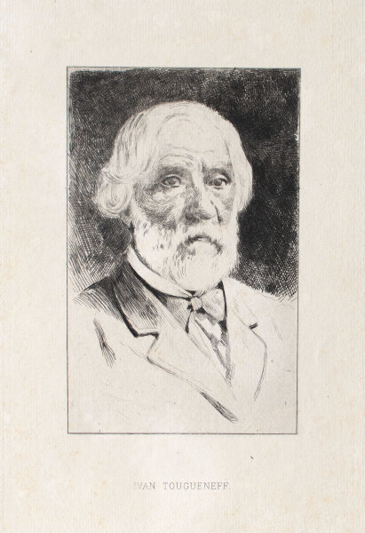 wohl Ladislas Loevy - Iwan Sergejewitsch Turgenew - Kaltnadelradierung - um 1900