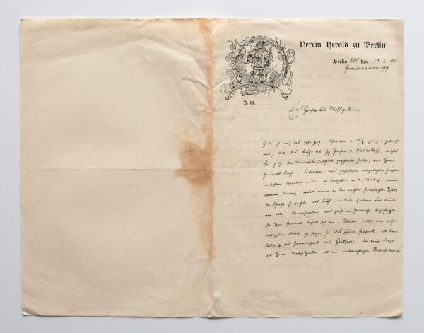 Gustav Adelbert Seyler - 2 Autographen Gustav Seyler Verein Herold Berlin - Handschrift - 1896/1897