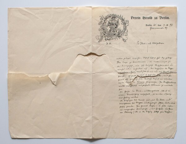 Gustav Adelbert Seyler - 2 Autographen Gustav Seyler Verein Herold Berlin - Handschrift - 1896/1897