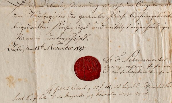 Friedrich Schleiermacher - Autograph Friedrich Schleiermacher Dreifaltigkeitskirche Berlin - Handschrift - 1817