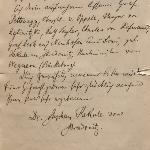 Stephan Kekule von Stradonitz - Autograph Stephan Kekule von Stradonitz Herold Verein - Handschrift - 1898