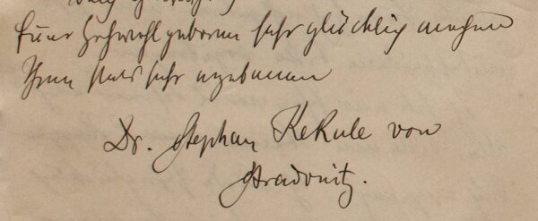 Stephan Kekule von Stradonitz - Autograph Stephan Kekule von Stradonitz Herold Verein - Handschrift - 1898