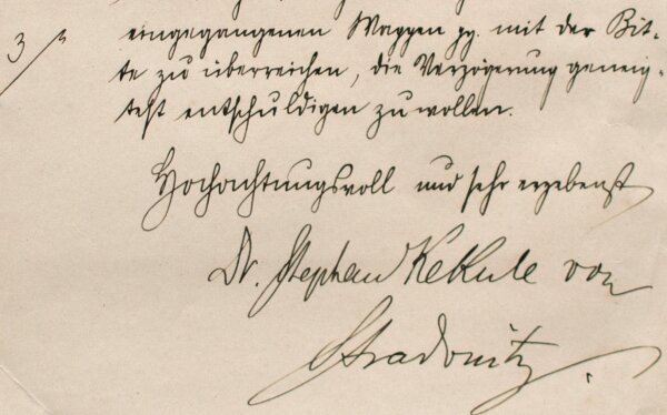 Stephan Kekule von Stradonitz - Autograph Stephan Kekule von Stradonitz Herold Verein - Handschrift - 1896