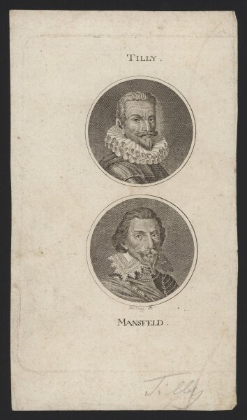 Unbekannter Künstler - Ernst von Mansfeld und Johann T’Serclaes von Tilly - Kupferstich - um 1800