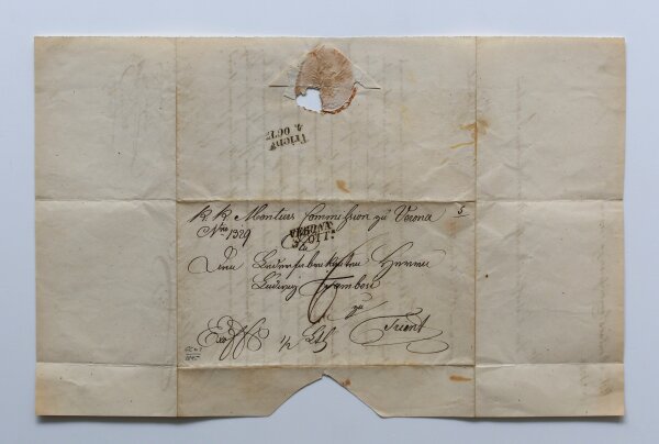 Luigi (Ludwig) Tambosi - Brief K. K. Monturs-Commission Verona - Handschrift - 1845