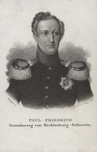 Carl Mayer - Bildnis Paul Friedrich Großherzog - Stahlstich - um 1830