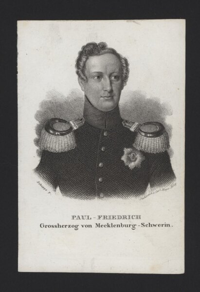 Carl Mayer - Bildnis Paul Friedrich Großherzog - Stahlstich - um 1830
